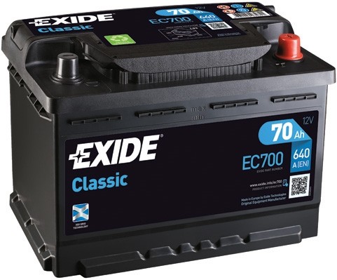 EC700 Baterie EXIDE Classic 12v 70ah 640A EXIDE 